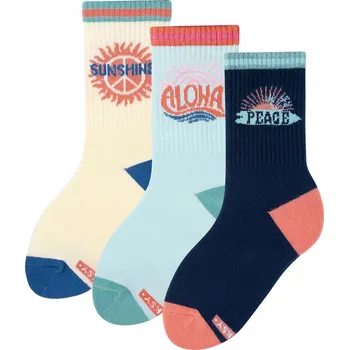 3x Barevné Ponožky ZOOKSY Bavlněné Ponožky Dětské 24-29 Sada