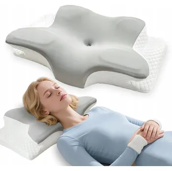 Polštář ORTOPEDICKÝ POLŠTÁŘ S PAMĚŤOVOU PĚNOU PROTI BOLESTI KRČNÍ PÁTEŘE, SNÍMATELNÝ POTAH