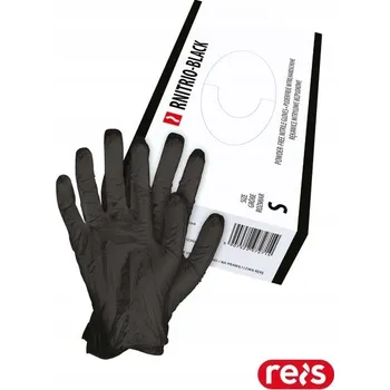 Pracovní rukavice NITRILOVÉ RUKAVICE BEZ PUDRU RNITRO-BLACK B VELIKOST 8 - M 100 PÁRŮ REIS