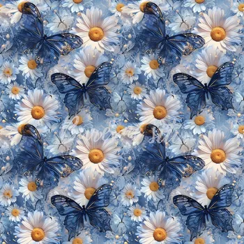 Úplet, Modří motýli a kopretiny (E) (Top kvalitní úplet Bella digitisk)