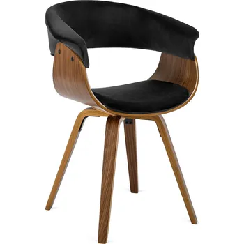 Jídelní židle Designová jídelní židle Ohio samet ořech/černá