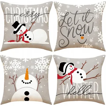 Povlak na polštářek Povlaky na Polštáře, Vánoční Dekorativní Povlaky 45 x 45 cm, 4 ks, Šedé