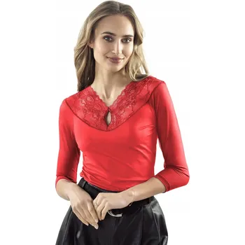 Dámská halenka Eldar Halenka Danita s tylovými rukávy červená 3XL