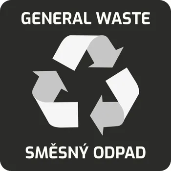 Odpadkový koš Samolepka pro odpadkový koš pro tříděný odpad - SMĚS, černá, 12 x 12 cm