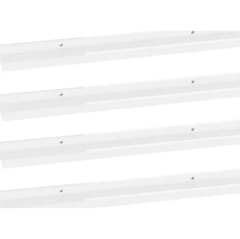 police Bílá nástěnná police MDF 60 x 9 x 3 cm, vysoký lesk, 4 ks