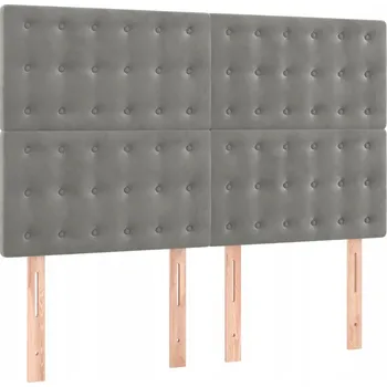 Čelo postele sametové světle šedé 144 x 5 x 118/128 cm