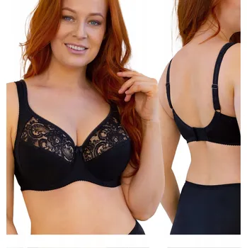 Podprsenka Dámská podprsenka s kosticemi, měkká Kleo, velká velikost, černá 95D