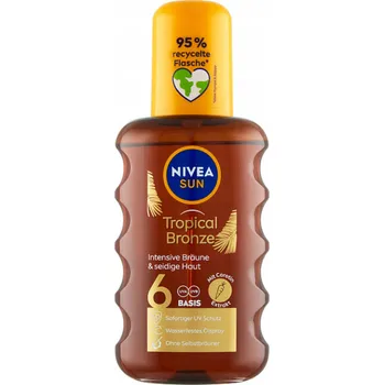 Přípravek na opalování OPALOVACÍ OLEJ VE SPREJI PRO ZÍSKÁNÍ BRONZOVÉHO OPÁLENÍ A OCHRANU POKOŽKY NIVEA SUN TROPICAL SPF6
