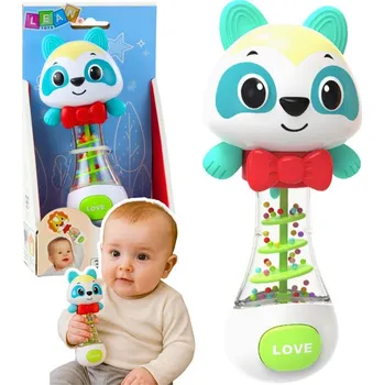 Hračka pro kojence Chrastítko Hračka pro miminko Medvídek s barevnými kuličkami