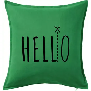 Polštář Hello - Polštář 50x50 - 50x50 - Pouze potah ( Středně zelená )