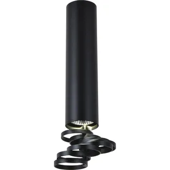 Stropní designové osvětlení TUBA - 1xGU10, 50W, 6x30cm, kulaté, černé