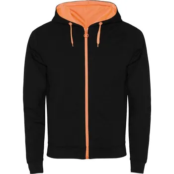 Unisex mikina Fuji - Černá / Fluorescenční oranžová / XL