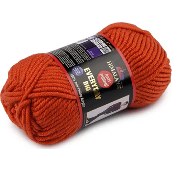 Galanterie Příze pletací Everyday BIG 100 g, barva 14 (70807) oranžová mrkvová