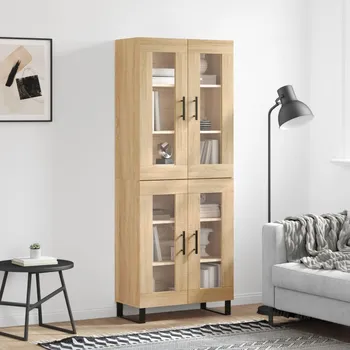 přebalovací pult a komoda Skříň highboard dub sonoma 69,5 x 34 x 180 cm kompozitní dřevo Hnědá3198300