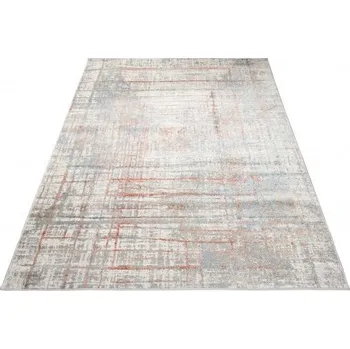 Koberec Makro Abra Kusový koberec VALLEY D710C Moderní Geometrický salmon bílý hnědý Rozměr: 80x150 cm