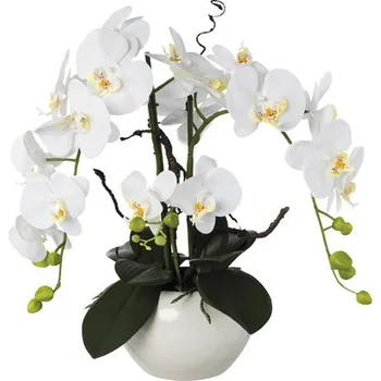 umělá květina Umělá květina aranžmá phalaenopsis 55 cm Real Touch bílá
