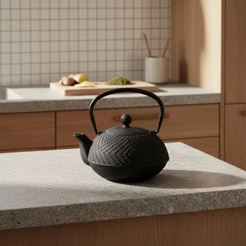 AROMELIO Litinová čajová konvice s filtrem KAMIN, 900 ml, černá