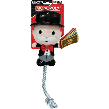 Hračka pro psa HASBRO Hračka pro psy Monopoly Mr. Money plyšová s lanem na protahování 20 cm