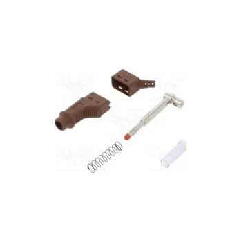 Elektrický konektor Zástrčka banánek 4mm 32A 600V hnědá 2,5mm2 na kabel