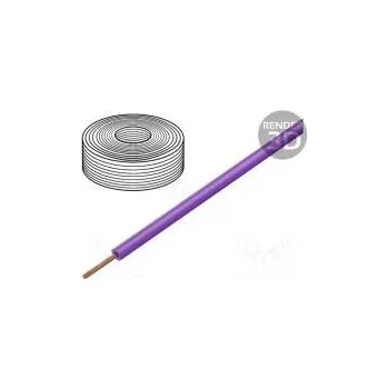 elektrický kabel Vodič lanko Cu 0,25mm2 fialová PVC 100V 10m Třída 5
