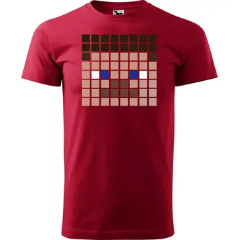 Pánská móda Sablio Tričko s potiskem Blocks Steve - červené 4XL