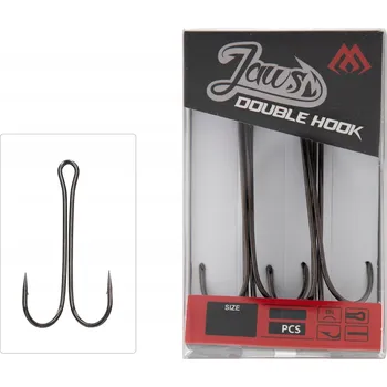 Rybářský háček Spinningové háčky s protihrotem Mikado Jaws Double Hook 5 ks