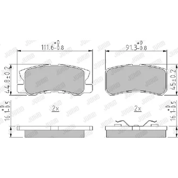 Brzdová destička Sada brzdových destiček, kotoučová brzda JURID 572498J
