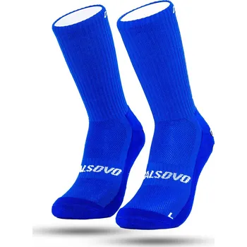 Pánské oblečení CALSOVO Protiskluzové fotbalové ponožky s gripem CALSOVO - univerzální velikost 40-45 MODRÁ