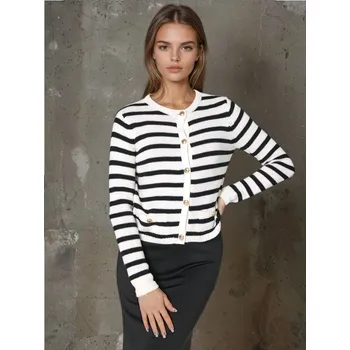 Dámský svetr Sinsay - Pruhovaný kardigan - vícebarevná - 638AL-MLC - 638AL-MLC-XS