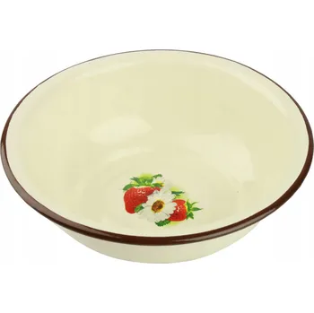 SMALTOVANÁ MÍSA UNIVERZÁLNÍ TRADIČNÍ KRÉMOVÁ MÍSA VZOR KVĚTY