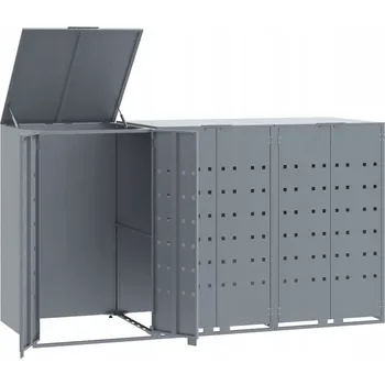 Odpadkový koš Skříň na odpadkový koš šedá, rozměry 207 x 79 x 117 cm