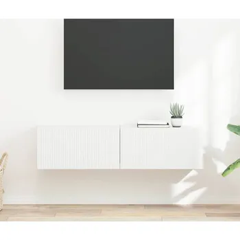 Televizní stolek TV wall cabinet 2 pcs Bílá 60 x 31 x 29.5 cm kompozitní dřevo