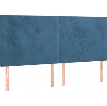Čelo postele sametové tmavě modré 180 x 5 x 118/128 cm