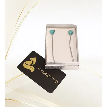 Náušnice Foxette Řetízkové náušnice z chirurgické oceli Srdce - Modrá JF_0406