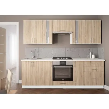 Kuchyňská linka Kuchyně FELIPE B 240 bílá/dub sonoma