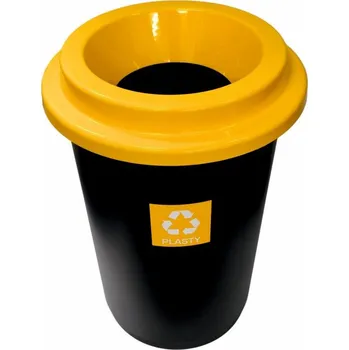 Odpadkový koš Koš na tříděný odpad plast 50 l kulatý ŽLUTÝ