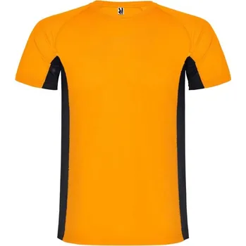 Dívčí tričko Shanghai dětské sportovní tričko s krátkým rukávem - Fluorescenční oranžová / Černá / 4