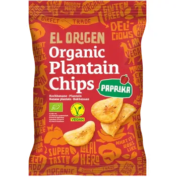 Chips El Origen BIO plantainové chipsy paprika 80g