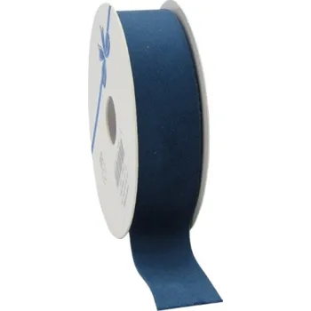 Stuha Sametová stuha s řezaným okrajem 25 mm x 10 m tmavě modrá