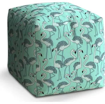 Taburet Sablio Taburet Cube Plameňáci: 40x40x40 cm