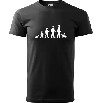 Pánské oblečení Sablio Tričko s potiskem Evoluce člověka - černé L