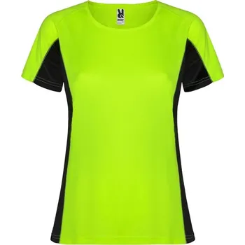 Dámské tričko Shanghai dámské sportovní tričko s krátkým rukávem - Fluorescenční zelená / Černá / 2XL
