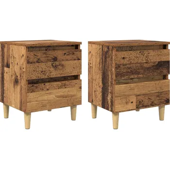 Noční stolek Skříňky pod postel 2 pcs Staré dřevo 40 x 35 x 50 cm