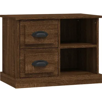 Noční stolek Noční stolek hnědý dub 60 x 35,5 x 45 cm se 2 zásuvkami