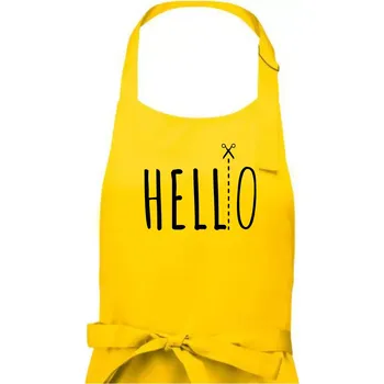 Kuchyňská zástěra Hello - Dámská zástěra na vaření - Univerzální velikost ( Žlutá )