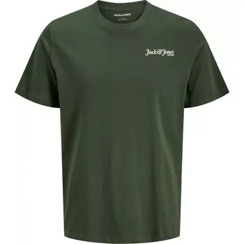 Pánské tričko Velké pánské tričko s potiskem na zádech Jack & Jones 12285601 zelené (5XL)