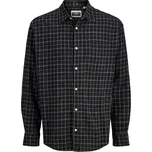 Velká pánská flanelová kostkovaná košile s dlouhým rukávem Jack & Jones 12291881 černá (6XL)