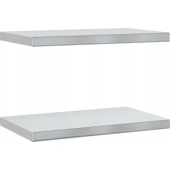 police Stříbrná nástěnná police 50 x 30 x 3 cm z nerezové oceli