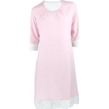 Dámská noční košile Pleas Dámská košile se 3/4 rukávem růžové melé S (184123-520-038)