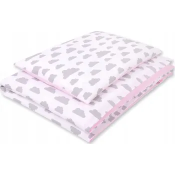 Povlečení Oboustranné povlečení 2dílné – obláčky šedé/růžové Bob